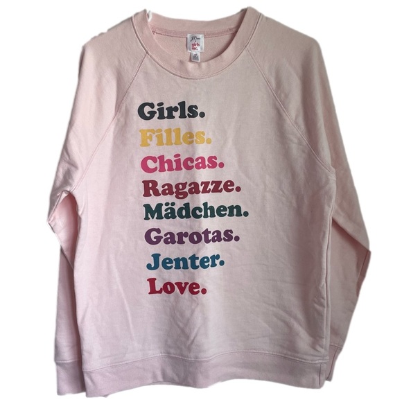 J. CREW GIRLS INC. PINK PULLOVER SWEATER SIZE MEDIUM LONG SLEEVE CREW NECK NWT - Picture 2 of 13